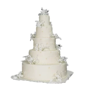 Торт «Свадебный с карамельными цветами»