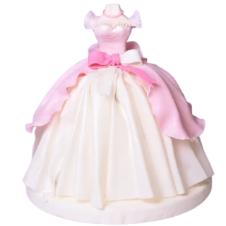 Торт «Платье с розовой накидкой»