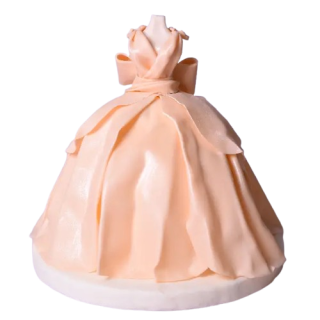 Торт «Платье в кремовом цвете»
